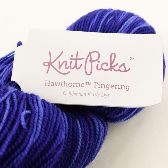KNIT PICKS Hawthorne Fingering Wool Yarn  357 Yards Color Delphinium Kettle Dye - Picture 3 of 4
